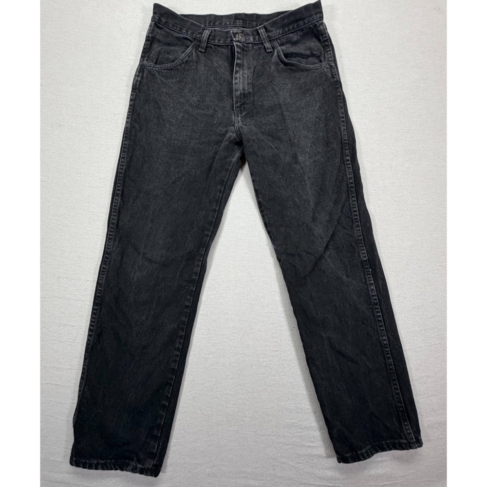Rustler Regular Fit Jeans Mens 32x30 Good Black Straight Leg Denim 87619CB